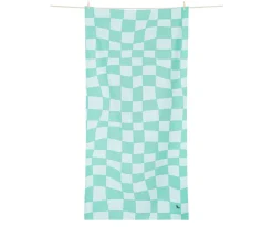Toalla Playa Large Microfibra Summer Check Verde Personalizable
