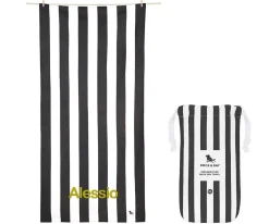 Toalla Playa Large Microfibra Cabana Negra Personalizable