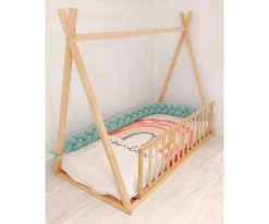 Trenza Protector de Cuna Lino Natural 180 cm