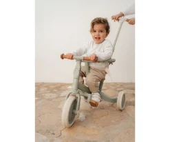 Triciclo con Barra 4 en 1 Verde