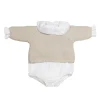 Tricot Jersey, Ranita y Body Bambula Beige