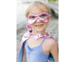 Tutú, Capa y Máscara Super-Duper Metallic Pink/Light Blue 4-6 años