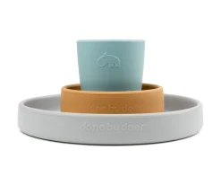 Vajilla de Silicona Elphee Verde/Mostaza/Azul