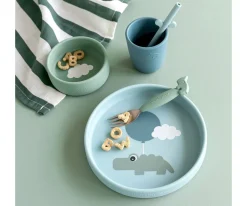 Vajilla de Silicona Happy Clouds Azul