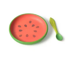 Vajilla Infantil Plato y Cuchara de Madera Wally The Watermelon