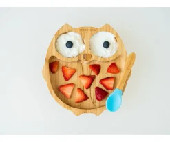 Vajilla Toddler Búho Azul