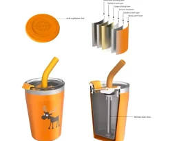Vaso Termo Hermético con Pajita TEMP Tumbler Reno Orange
