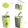 Vaso Termo Hermético con Pajita TEMP Tumbler Mono Lime