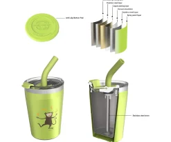 Vaso Termo Hermético con Pajita TEMP Tumbler Mono Lime