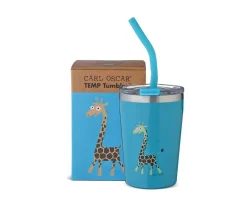 Vaso Termo Hermético con Pajita TEMP Tumbler Jirafa Turquoise