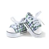Zapatillas Komvers Blancas con Cuadros Vichy Azul / Verde para Muñeco Gordis